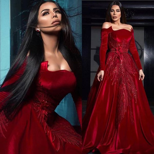 dark red charming celebrity evening dress velvet off shoulder sparkly sequins appliques a line long sleeve prom dresses, Black;red
dark red charming celebrity evening dress velvet off shoulder sparkly sequins appliques a line long sleeve prom dresses, Black;red