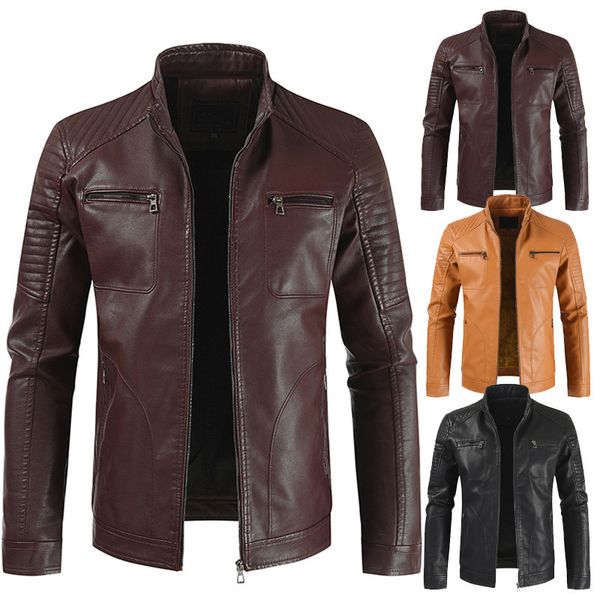 2019 foreign trade new style men casual fashion leather coat youth zipper trend pu leather, Black
2019 foreign trade new style men casual fashion leather coat youth zipper trend pu leather, Black