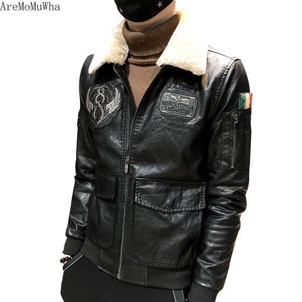 aremomuwhaautumn and winter 2018 new handsome trend flying fur collar leather jacket plus velvet thick men's leather jacketqx197, Black;brown
aremomuwhaautumn and winter 2018 new handsome trend flying fur collar leather jacket plus velvet thick men's leather jacketqx197, Black;brown