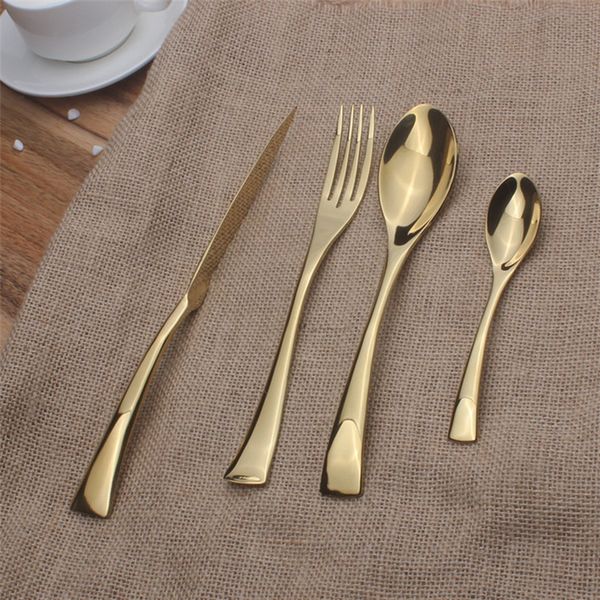4pcs wedding gold tableware set gold knife fork spoon set stainless steel glossy gold flatware set
4pcs wedding gold tableware set gold knife fork spoon set stainless steel glossy gold flatware set