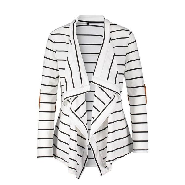 women striped cardigan jacket casual long spring/fall/winter none regualar sleeve loose front open outerwear, White
women striped cardigan jacket casual long spring/fall/winter none regualar sleeve loose front open outerwear, White