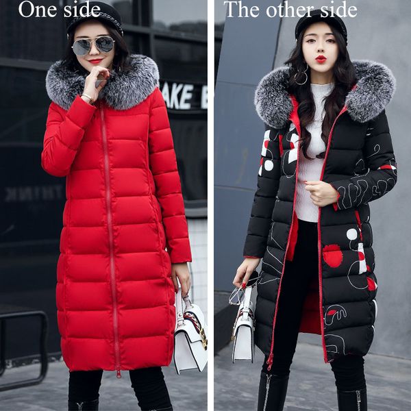 2019 winter women hooded coat fur collar thicken warm long jacket female plus size 3xl outerwear parka ladies chaqueta feminino, Black
2019 winter women hooded coat fur collar thicken warm long jacket female plus size 3xl outerwear parka ladies chaqueta feminino, Black