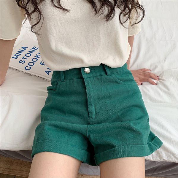 all-match high waist crimping women denim shorts casual shorts jeans female summer 2020, White;black
all-match high waist crimping women denim shorts casual shorts jeans female summer 2020, White;black