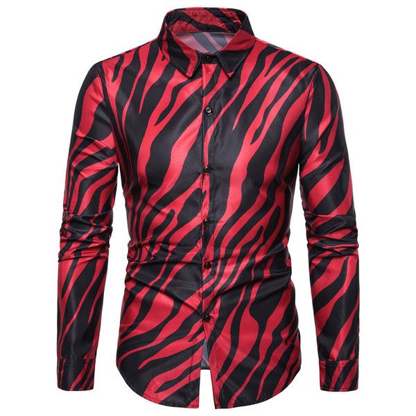 2019 new international trade casual fashion personality zebra print square collar row button men's long sleeve shirt, White;black
2019 new international trade casual fashion personality zebra print square collar row button men's long sleeve shirt, White;black