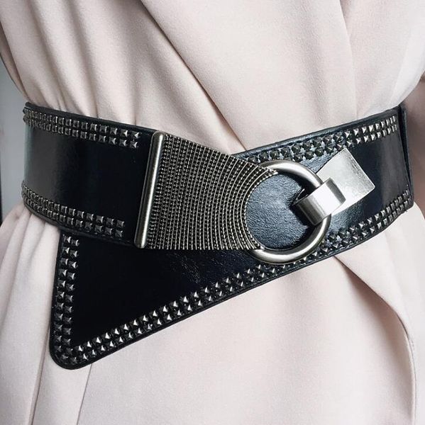 women's runway fashion metal rivet punk pu leather cummerbunds female dress corsets waistband belts decoration wide belt r919, Black;brown
women's runway fashion metal rivet punk pu leather cummerbunds female dress corsets waistband belts decoration wide belt r919, Black;brown