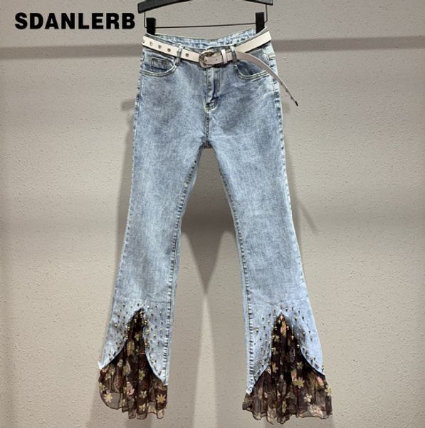 flare jeans women's 2020 new spring autumn slim-fit bell-bottoms beaded floral print cropped pants jean pants girls ladies jeans, Blue
flare jeans women's 2020 new spring autumn slim-fit bell-bottoms beaded floral print cropped pants jean pants girls ladies jeans, Blue