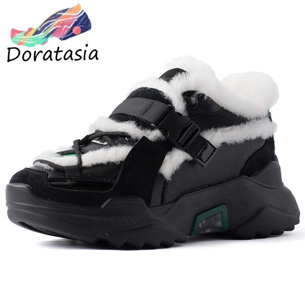 doratasia new 35-42 winter add fur platform shoes ladies genuine leather suede sneakers women 2019 casual shoes woman, Black
doratasia new 35-42 winter add fur platform shoes ladies genuine leather suede sneakers women 2019 casual shoes woman, Black