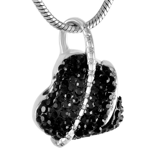 ijd8359 stainless steel multi-colored black crystal heart memorial urn jewelry to hold cremated ashes, Silver
ijd8359 stainless steel multi-colored black crystal heart memorial urn jewelry to hold cremated ashes, Silver