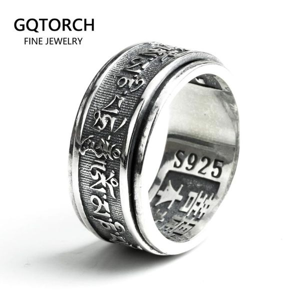 real 925 sterling silver vintage rings for men rotatable tibetan six words mantra rings om mani padme hum buddhist jewelry, Golden;silver
real 925 sterling silver vintage rings for men rotatable tibetan six words mantra rings om mani padme hum buddhist jewelry, Golden;silver