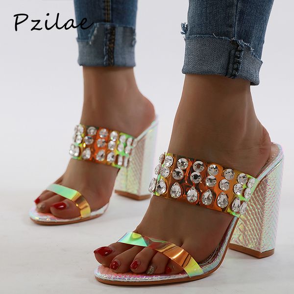 pzilae 2020 new fashion women shoes pvc jelly slides with diamond crystal open toe chunky heels women high heels sandals, Black
pzilae 2020 new fashion women shoes pvc jelly slides with diamond crystal open toe chunky heels women high heels sandals, Black