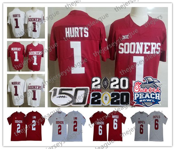2020 oklahoma sooners #1 jalen hurts murray 2 ceedee lamb 6 mayfield stitched white red 150th champion peach patch ncaa football jersey, Black
2020 oklahoma sooners #1 jalen hurts murray 2 ceedee lamb 6 mayfield stitched white red 150th champion peach patch ncaa football jersey, Black
