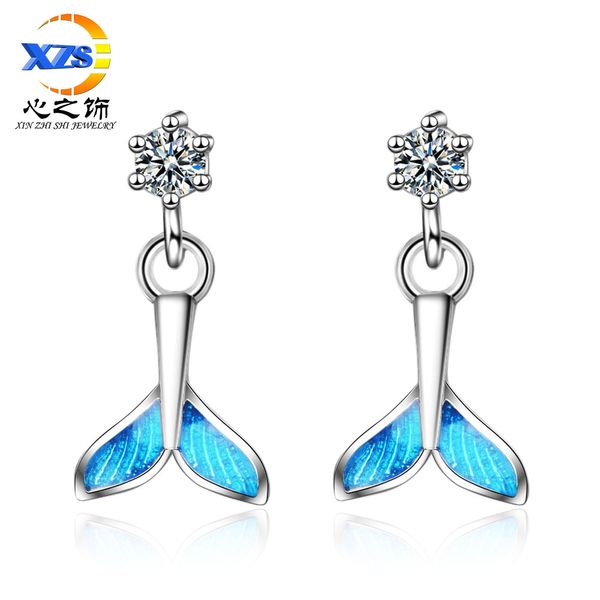 blue fish-tail stud earrings womens japanese and korean-style temperament short earrings net red design niche cold-style diamond earrings, Golden
blue fish-tail stud earrings womens japanese and korean-style temperament short earrings net red design niche cold-style diamond earrings, Golden