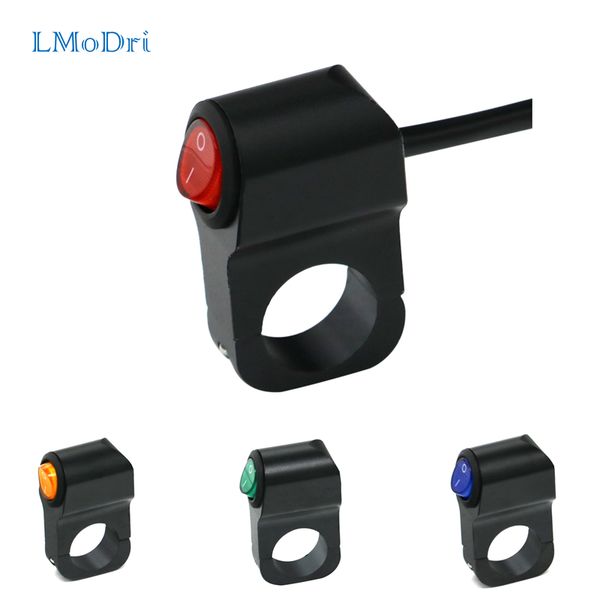 

lmodri 12v motorcycle switches led indicator aluminium alloy 7/8" 22mm handlebar switch for fog spot light headlight on off