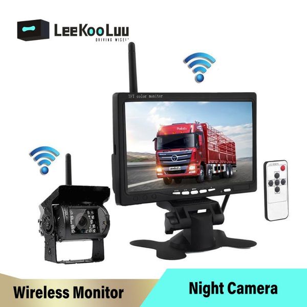 leekooluu 7" wireless car monitor tft lcd car rear view camera hd monitor for truck camera support bus rv van dvd reverse
leekooluu 7" wireless car monitor tft lcd car rear view camera hd monitor for truck camera support bus rv van dvd reverse