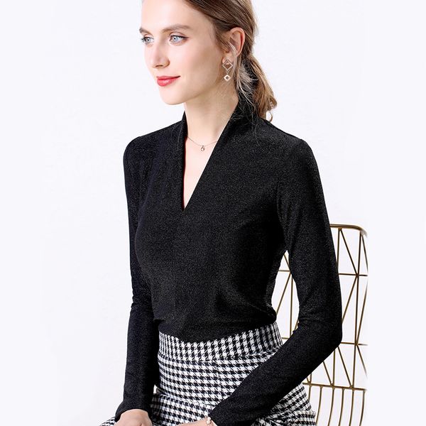 new fashion black v-neck ladies t-shirt office long sleeve spring autumn casual shirt slim women's camisa feminina, White
new fashion black v-neck ladies t-shirt office long sleeve spring autumn casual shirt slim women's camisa feminina, White