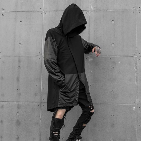 men loose casual hooded black long jacket male hip hop streetwear punk gothic windbreaker cardigan coat outerwear, Black;brown
men loose casual hooded black long jacket male hip hop streetwear punk gothic windbreaker cardigan coat outerwear, Black;brown