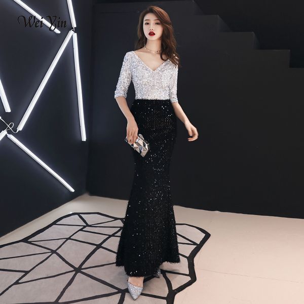weiyin v neck vintage mermaid evening dress 2019 new arrivals sequined dress lace elegant woman party wy1212, White;black
weiyin v neck vintage mermaid evening dress 2019 new arrivals sequined dress lace elegant woman party wy1212, White;black
