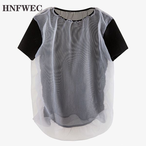 women gray mesh split joint false two t-shirt new round neck short sleeve fashion tide spring summer 2020 u243, White
women gray mesh split joint false two t-shirt new round neck short sleeve fashion tide spring summer 2020 u243, White