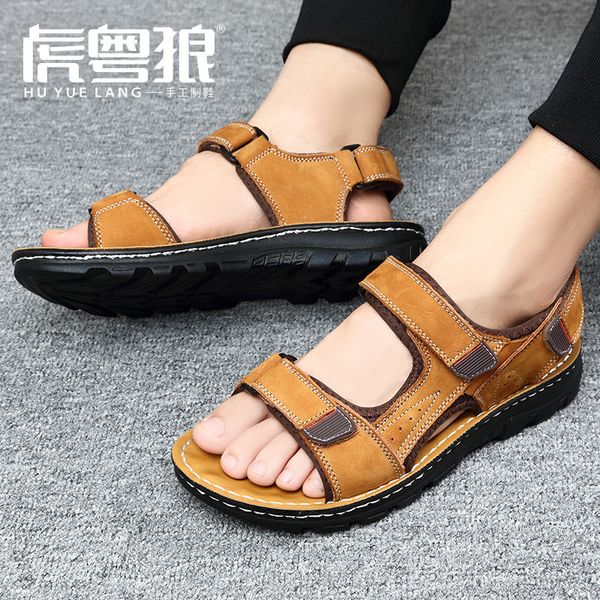 genuine leather fashion summer leisure beach men shoes leather sandals manual suture men's sandals size 37-44, Black
genuine leather fashion summer leisure beach men shoes leather sandals manual suture men's sandals size 37-44, Black