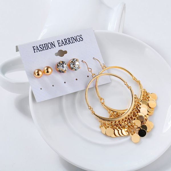 3 pair/set luxury hollow out dangle women earrings girl round tassel vintage ear studs exaggerated party ear rings, Silver
3 pair/set luxury hollow out dangle women earrings girl round tassel vintage ear studs exaggerated party ear rings, Silver