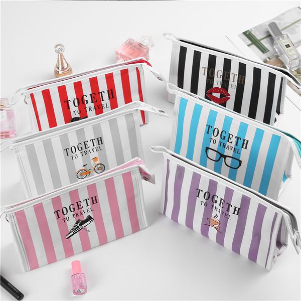 new style striped waterproof square cosmetic bag pu large capacity travel hand storage bag wash square sling bags
new style striped waterproof square cosmetic bag pu large capacity travel hand storage bag wash square sling bags