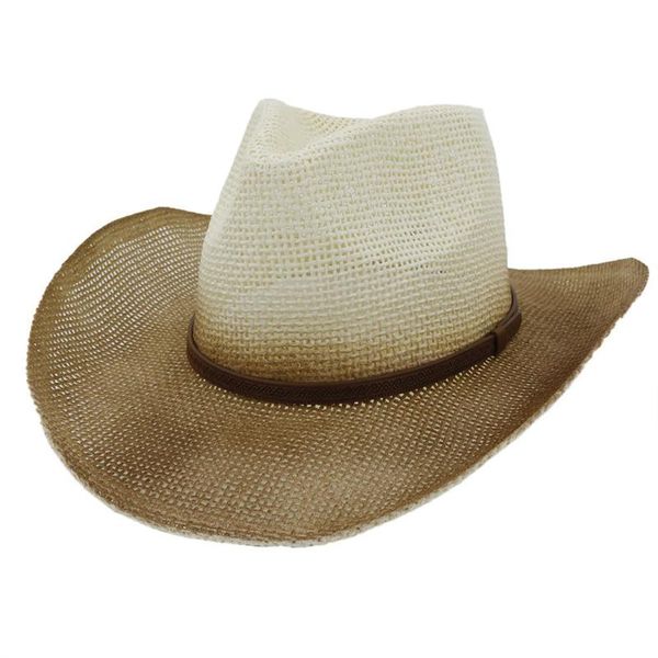 women men fashion summer casual hat new trendy beach sun straw wave cowboy classic cattleman cowgirl hat #lr4