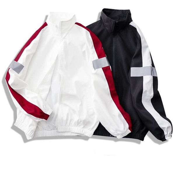 men's jackets spring and autumn reflective men women national striped wind jacket brand loose teenagers students casual, Black;brown
men's jackets spring and autumn reflective men women national striped wind jacket brand loose teenagers students casual, Black;brown