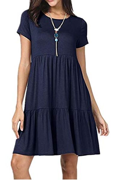 voqoomkl women's sleeveless casual plain swing summer short t shirt dress, Black;gray
voqoomkl women's sleeveless casual plain swing summer short t shirt dress, Black;gray