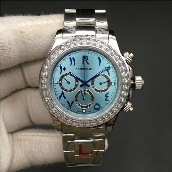 men watch mechanical automatic wristwatch steel bracelet ceramic bezel sapphire ice blue face cosmograph dive watches 40mm, Slivery;brown
men watch mechanical automatic wristwatch steel bracelet ceramic bezel sapphire ice blue face cosmograph dive watches 40mm, Slivery;brown