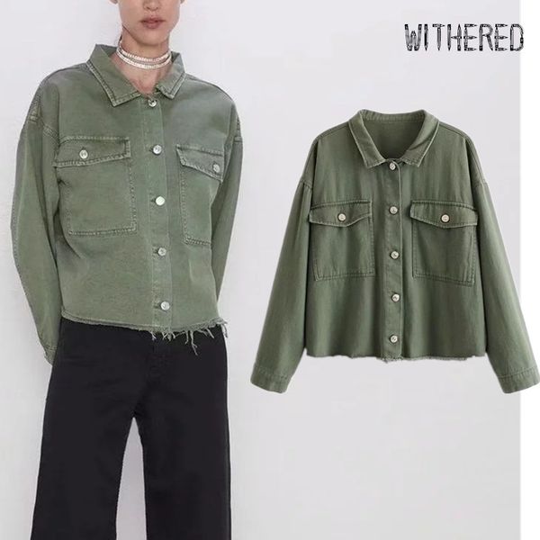 withered autumn denim jacket women high street vintage washed burrs drop-shoulder army green casaco feminino jaqueta feminina, Black;brown
withered autumn denim jacket women high street vintage washed burrs drop-shoulder army green casaco feminino jaqueta feminina, Black;brown
