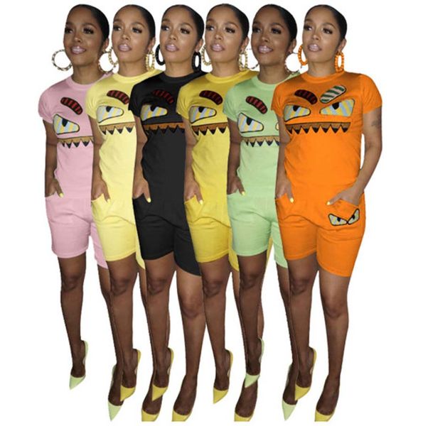 Woman Casual Sportswear Short Sleeve T-shirt + Short Pants Shorts Two-piece Set Women Sport Suit for Ladies Tracksuit Sweatsuit H1139
Woman Casual Sportswear Short Sleeve T-shirt + Short Pants Shorts Two-piece Set Women Sport Suit for Ladies Tracksuit Sweatsuit H1139