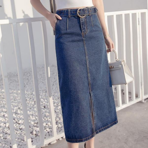 women fashion pokcets split jeans skirt autumn sashes high waist denim skirts, Black
women fashion pokcets split jeans skirt autumn sashes high waist denim skirts, Black
