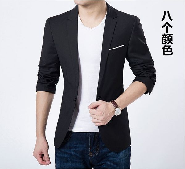 the new men's slim casual solid color suit jacket tide men suit jacket mens blazer mens suits, White;black
the new men's slim casual solid color suit jacket tide men suit jacket mens blazer mens suits, White;black