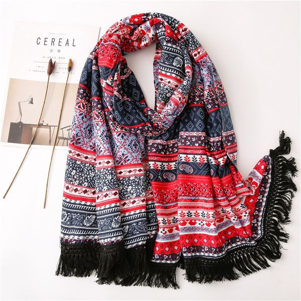 180*90cm spring autumn new retro style lace cashew floral print women scarf red cotton scarf sunscreen shawl, Blue;gray
180*90cm spring autumn new retro style lace cashew floral print women scarf red cotton scarf sunscreen shawl, Blue;gray