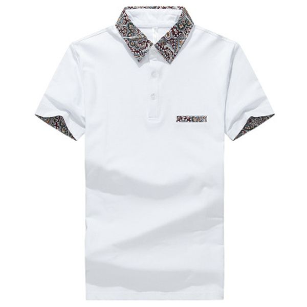 men summer casual shirt cotton floral stand collar short sleeve shirts camisas polo solid slim mens polos 3xl ing, White;black
men summer casual shirt cotton floral stand collar short sleeve shirts camisas polo solid slim mens polos 3xl ing, White;black