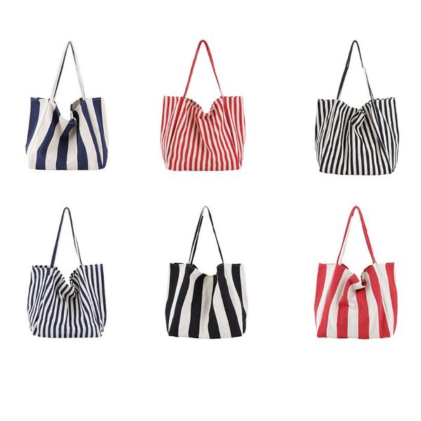 women striped canvas shoulder bag lady handle tote messenger satchel purse 35ef
women striped canvas shoulder bag lady handle tote messenger satchel purse 35ef