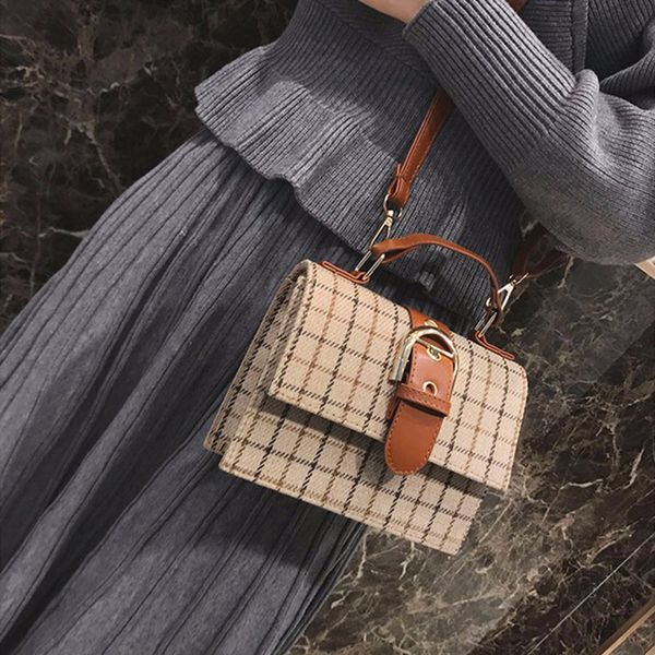 women's fashion plaid stripes wool belt buckle crossbody shoulder bags borsa a tracolla da donna dropshipping#30
women's fashion plaid stripes wool belt buckle crossbody shoulder bags borsa a tracolla da donna dropshipping#30