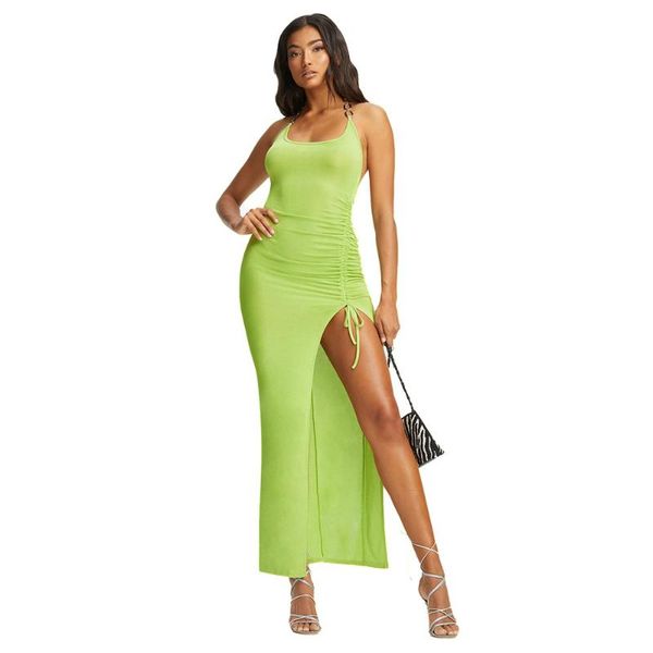 casual dresses anjamanor neon green summer club bodycon dress women fashion 2021 metal chain halter backless high split long d5405, Black;gray
casual dresses anjamanor neon green summer club bodycon dress women fashion 2021 metal chain halter backless high split long d5405, Black;gray