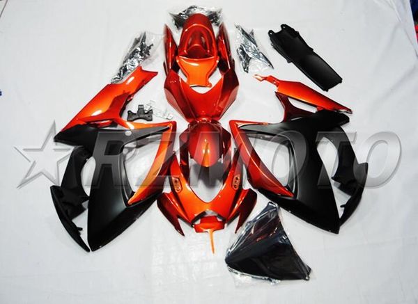 new abs motorcycle full fairings kit fit for suzuki gsx-r600 gsx-r750 600 750 k6 gsxr 2006 2007 06 07 custom deep orange