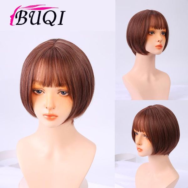 buqi female short hair synthetic wig 10 inch bob wig short straight hair bangs high temperature resistant straight, Black
buqi female short hair synthetic wig 10 inch bob wig short straight hair bangs high temperature resistant straight, Black