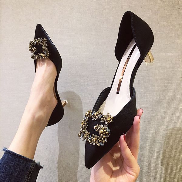 high heel 2020 women shoes black crystal high-heeled shoes buckle elegant fashion woman heels
high heel 2020 women shoes black crystal high-heeled shoes buckle elegant fashion woman heels