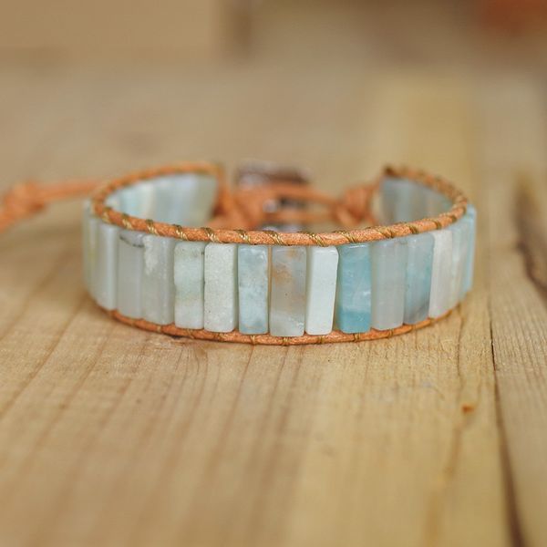 natural stone amazonite beaded leather wrap bracelet & bangle women men chakra bohemia charm bracelet handmade jewelry gift, Golden;silver
natural stone amazonite beaded leather wrap bracelet & bangle women men chakra bohemia charm bracelet handmade jewelry gift, Golden;silver