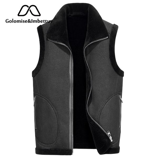 golomise&imbettuy genuine sheepskin leather jacket natural lamb/wool fur liner men real leather shearling vest double wear, Black
golomise&imbettuy genuine sheepskin leather jacket natural lamb/wool fur liner men real leather shearling vest double wear, Black