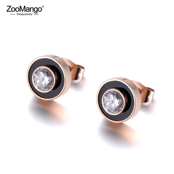 zoomango trendy black acrylic zircon crystal stud earrings for women rose gold stainless steel ear jewelry accessories ze19001, Golden;silver
zoomango trendy black acrylic zircon crystal stud earrings for women rose gold stainless steel ear jewelry accessories ze19001, Golden;silver