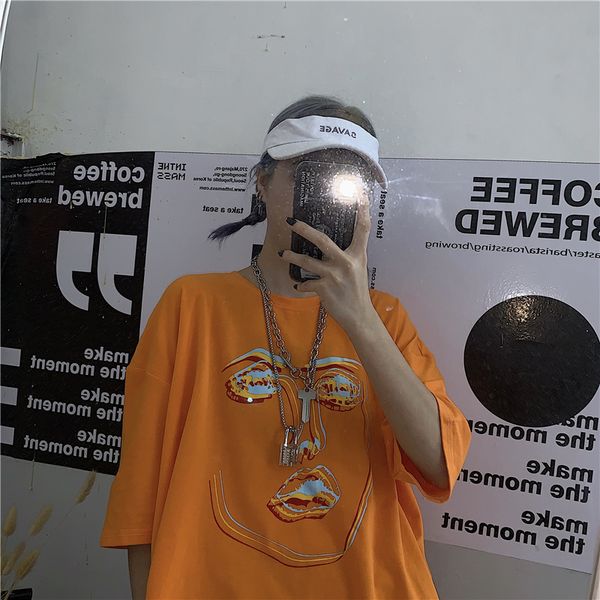 harajuku short-sleeve new summer korean hip-hop tees personalized portrait print loose wild casual tide women t-shirt, White
harajuku short-sleeve new summer korean hip-hop tees personalized portrait print loose wild casual tide women t-shirt, White