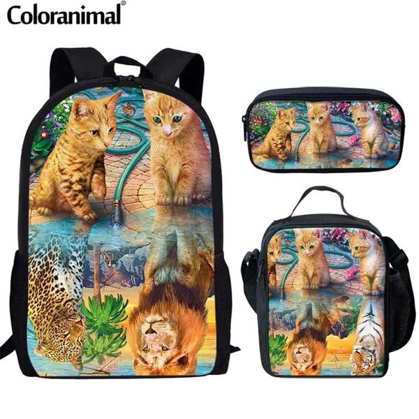 coloranimal симпатичные животные кошка отражение lion / tiger 3d печать student 3шт set рюкзак daily kid schoolbag дети mochila
coloranimal симпатичные животные кошка отражение lion / tiger 3d печать student 3шт set рюкзак daily kid schoolbag дети mochila