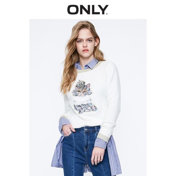 only autumn winter loose fit cartoon embroidery long-sleeved pullover knit | 119113511, White;black
only autumn winter loose fit cartoon embroidery long-sleeved pullover knit | 119113511, White;black