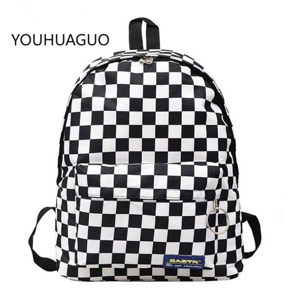 youhuaguo black white lattice backpack nylon daypack for women girl plaid bagpack big capacity waterproof knapsack
youhuaguo black white lattice backpack nylon daypack for women girl plaid bagpack big capacity waterproof knapsack