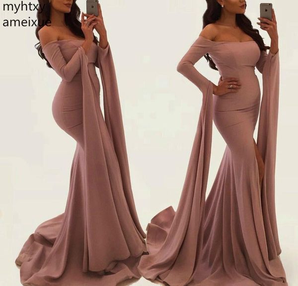 2019 new mermaid long sleeves split evening dresses latest saudi arabia dubai off wear formal party prom gowns plus size, White;black
2019 new mermaid long sleeves split evening dresses latest saudi arabia dubai off wear formal party prom gowns plus size, White;black