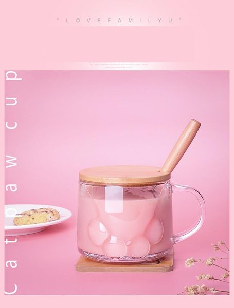 cat's claw foot glass mug with handle cover spoon coaster monolayer cup 400ml handmade milk coffee drinkware decoration gift
cat's claw foot glass mug with handle cover spoon coaster monolayer cup 400ml handmade milk coffee drinkware decoration gift